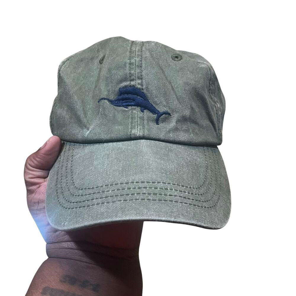 Tommy Bahama‎ Hat Olive Green Marlin Logo Strapback Dad Cap